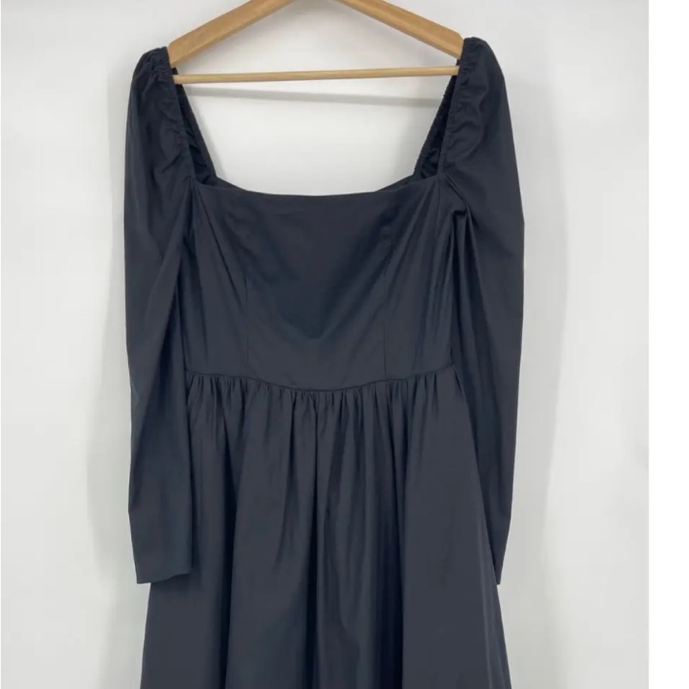 Reformation Black Bishop Sleeve A-Line Dress